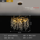 Modern golden branch led ceiling chandelier living room crystal light