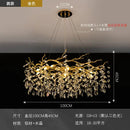 Modern golden branch led ceiling chandelier living room crystal light