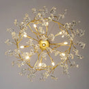Modern golden branch led ceiling chandelier living room crystal light