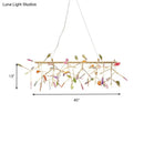 Modern golden branch led island light with orange agate accent kitchen