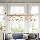 Modern golden branch led island light with orange agate accent kitchen