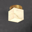 Modern golden brass marble square ceiling lamp bedroom