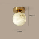 Modern golden brass marble square ceiling lamp bedroom