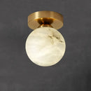 Modern golden brass marble square ceiling lamp bedroom