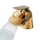 Modern golden brass waterfall vessel sink faucet bathroom tap