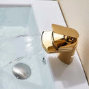 Modern golden brass waterfall vessel sink faucet bathroom tap