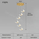 Modern golden butterfly led chandelier living room pendant light
