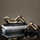Modern golden chain home decoration figurine living room sculpture