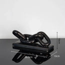 Modern golden chain home decoration figurine living room sculpture
