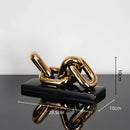 Modern golden chain home decoration figurine living room sculpture