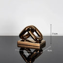Modern golden chain home decoration figurine living room sculpture
