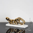 Modern golden chain home decoration figurine living room sculpture