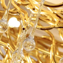 Modern golden chandelier branch crystal lamp for dining room