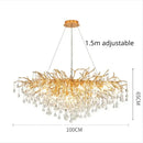 Modern golden chandelier branch crystal lamp for dining room