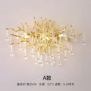 Modern golden chandelier branch crystal lamp for dining room