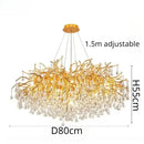 Modern golden chandelier branch crystal lamp for dining room