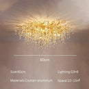 Modern golden chandelier branch crystal lamp for dining room