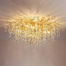 Modern golden chandelier branch crystal lamp for dining room