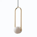 Modern golden chandelier led pendant lights dining room glass spheres
