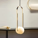 Modern golden chandelier led pendant lights dining room glass spheres
