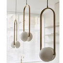 Modern golden chandelier led pendant lights dining room glass spheres
