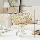 Modern golden coral crystal sculpture living room home decor