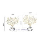 Modern golden coral crystal sculpture living room home decor