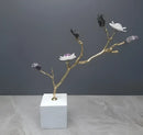 Modern golden crystal flower tree sculpture living room decor
