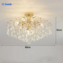 Modern golden crystal led chandelier living room light