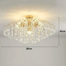 Modern golden crystal led chandelier living room light