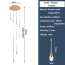 Modern golden crystal led staircase chandelier for lobby lighting