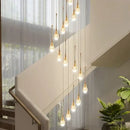 Modern golden crystal led staircase chandelier for lobby lighting