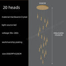 Modern golden crystal pendant chandelier living room teardrop light