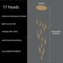 Modern golden crystal pendant chandelier living room teardrop light
