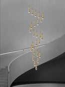 Modern golden crystal pendant chandelier living room teardrop light