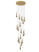 Modern golden crystal pendant chandelier living room teardrop light