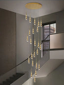 Modern golden crystal pendant chandelier living room teardrop light