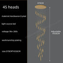 Modern golden crystal pendant chandelier living room teardrop light