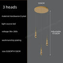 Modern golden crystal pendant chandelier living room teardrop light