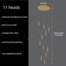 Modern golden crystal pendant chandelier living room teardrop light