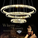 Modern golden crystal ring ceiling chandelier dining room light