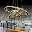 Modern golden crystal ring ceiling chandelier dining room light