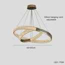 Modern golden crystal ring ceiling chandelier dining room luxury light