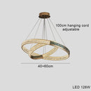 Modern golden crystal ring ceiling chandelier dining room luxury light