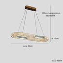 Modern golden crystal ring ceiling chandelier dining room luxury light