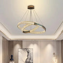 Modern golden crystal ring ceiling chandelier dining room luxury light