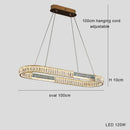 Modern golden crystal ring ceiling chandelier dining room luxury light