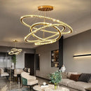 Modern golden crystal rings pendant chandelier for living room