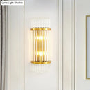 Modern golden crystal shade wall sconce bedroom lamp