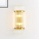 Modern golden crystal shade wall sconce bedroom lamp